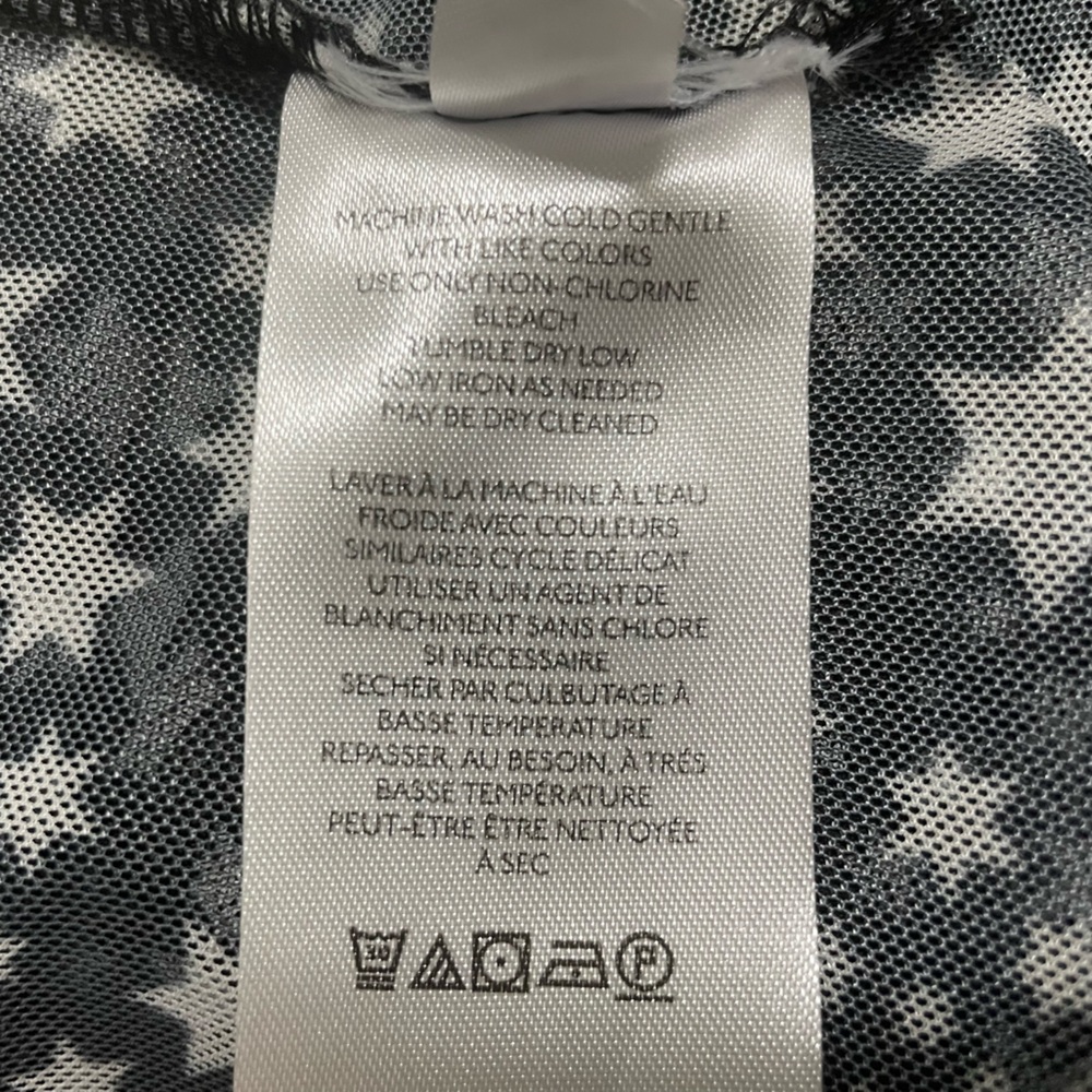 Free People Marne Sheer Black & White Star Tie Front Long Sleeve Crop Blouse - Picture 11 of 12